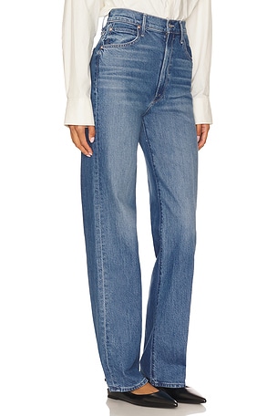 MOTHER High Waisted Tunnel Vision Sneak Jeans in Blue. Size 34. Also