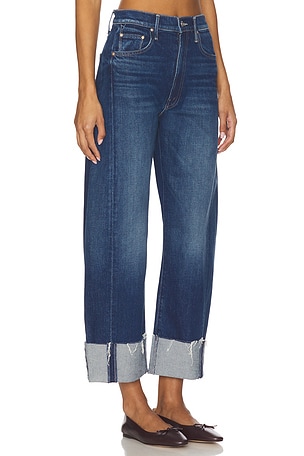 MOTHER The Half Pipe Ankle Cuff Fray Jeans in Blue. Size 31. Also