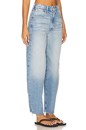 MOTHER The Fangirl Hover Fray Jeans in Blue. Size 34. Also