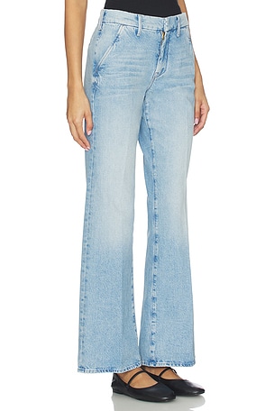 MOTHER The Bookie Prep Sneak Jeans in Blue. Size 34. Also