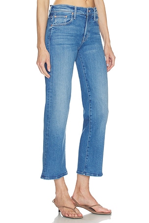 MOTHER Lil Petite Mid Rise Zip Rambler Ankle Jeans in Blue