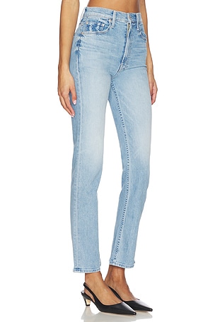 MOTHER High Waisted Rider Hover Jeans in Blue. Size 34. Also