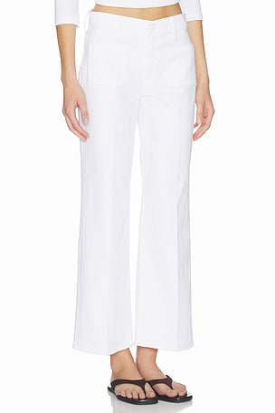 MOTHER The Patch Pocket Mid Rise Maven Ankle Jeans in Ivory