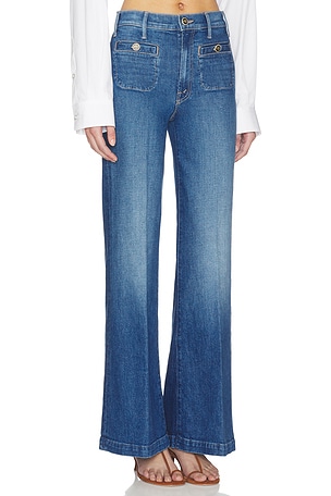 MOTHER The Stashed Hustler Roller Sneak Jeans in Blue