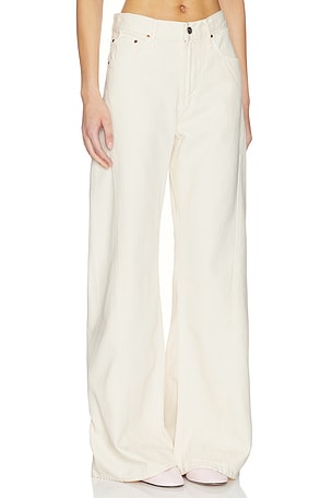 MOTHER Lil Petite Lemon Twist Sneak Jeans in Ivory