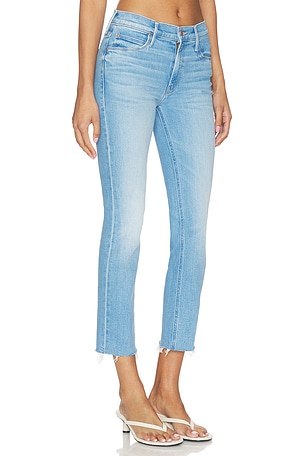 MOTHER The Mid Rise Dazzler Crop Fray Jeans in Blue