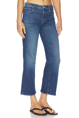 MOTHER The Mid Rise Rambler Zip Ankle Jeans in Blue
