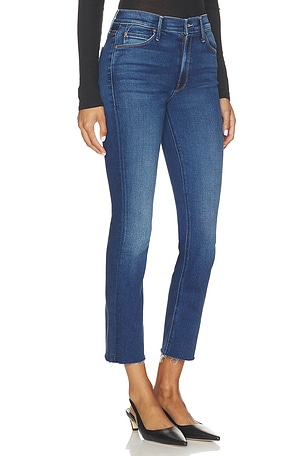 MOTHER The Mid Rise Dazzler Ankle Fray in Blue