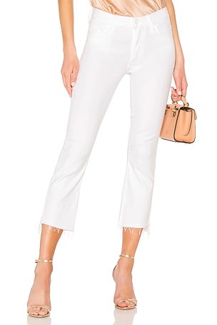 Mother The Insider store Crop Step Fray 25 0 Glass Slipper White Jeans Denim