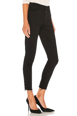 MOTHER The Pixie Ankle Fray Jeans in Black