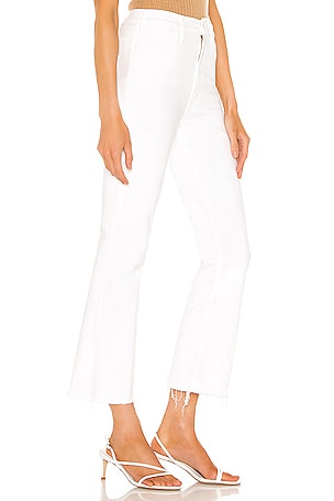 MOTHER The Hustler Ankle Fray Jeans in White