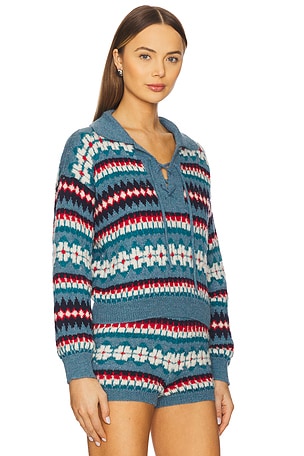 MOTHER The Lace Up Pull Jumper in Blue