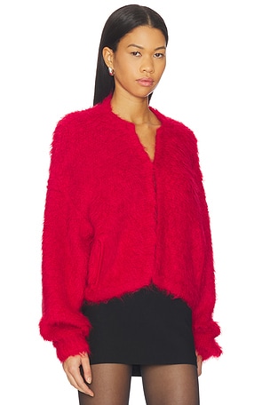 MOTHER The Drop Bubble Cardigan in Red. Size XS. Also