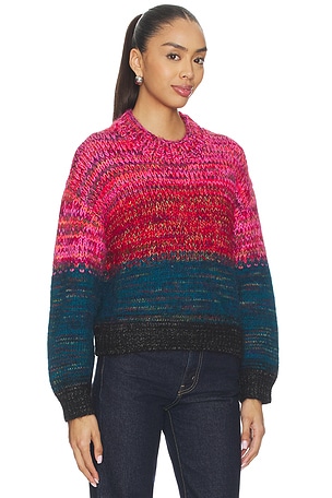 MOTHER The Crop Pullover in Pink,Teal