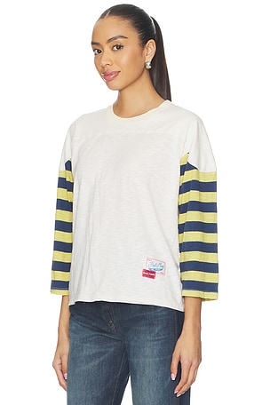 MOTHER T-SHIRT CATCH en Blanc,Marine