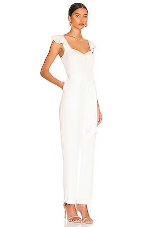 MORE TO COME Gloria Flutter Jumpsuit in White