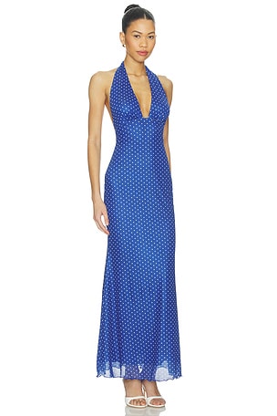 MORE TO COME Charly Halter Maxi Dress in Blue