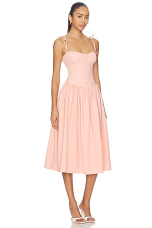 MORE TO COME Theresa Midi Corset Dress in Rose