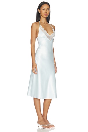 MORE TO COME Brodie Halter Midi Dress in Baby Blue