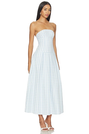 MORE TO COME Adley Strapless Maxi Dress in Baby Blue. Size XXS. Also