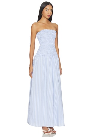 MORE TO COME Izabella Strapless Maxi Dress in Blue. Size XXS. Also