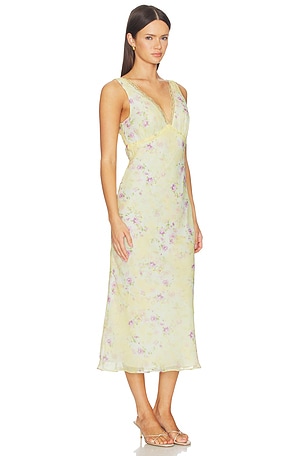 MORE TO COME Alora Midi Dress in Lemon