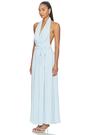 MORE TO COME Athena Drape Maxi Dress in Baby Blue