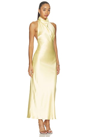 MORE TO COME Apphia Halter Maxi Dress in Yellow
