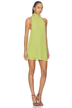 MORE TO COME Mabel Halter Mini Dress in Green. Size XXS. Also