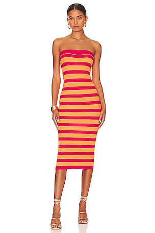Lesley Ribbed Strapless Dress MORE TO COME