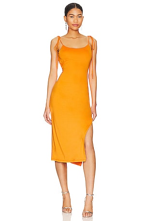 Vince Ribbed Knit Tank Dress in Amber Root
