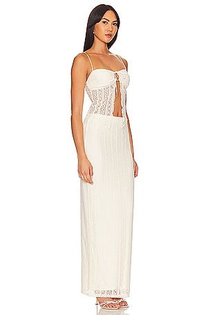 MORE TO COME Lali Maxi Skirt Set in Ivory