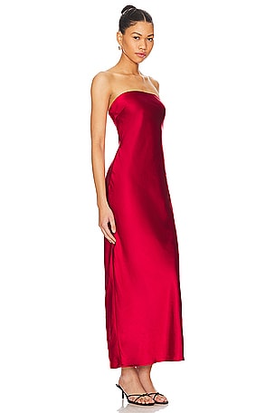 MORE TO COME Emma Strapless Maxi Dress in Red