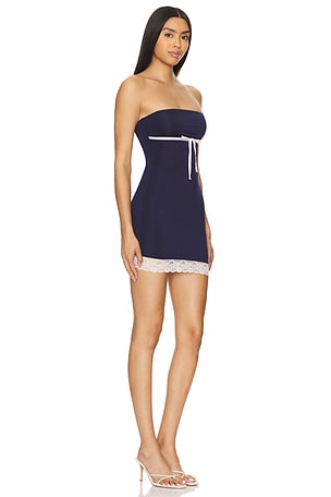 MORE TO COME Cece Strapless Mini Dress in Navy