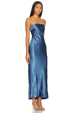 MORE TO COME Emma Strapless Maxi Dress in Navy
