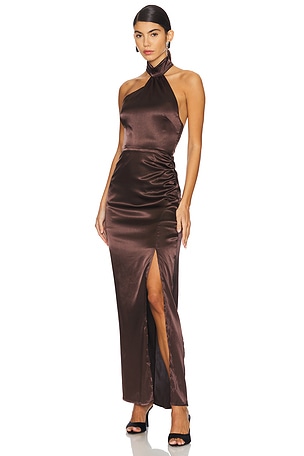 MORE TO COME Darcey Maxi Dress in Brown