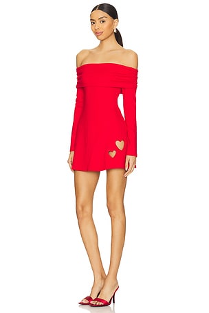MORE TO COME Everly Off Shoulder Dress in Red