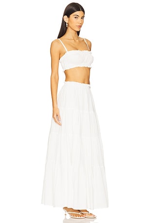 MORE TO COME Mora Maxi Skirt Set in White