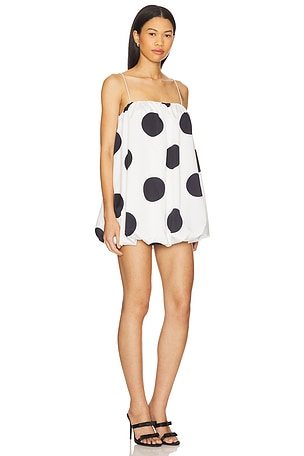 MORE TO COME Katti Mini Dress in White,Black