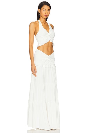 MORE TO COME Noelle Maxi Skirt Set in White