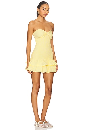 MORE TO COME Julian Mini Dress in Lemon. Size XXS. Also
