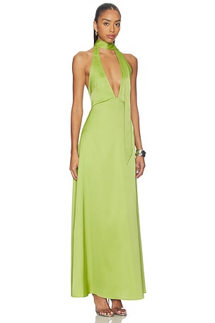 MORE TO COME Dolana Maxi Dress in Green. Size XXS. Also