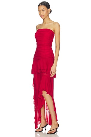 MORE TO COME Lillian Strapless Dress in Red