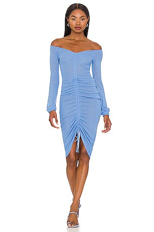 Amina Ruched Midi Dress MORE TO COME