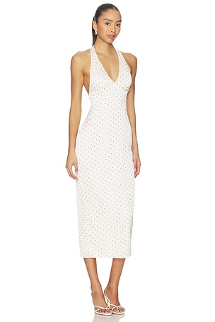 MORE TO COME Zaia Halter Midi Dress in Cream