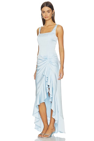 MORE TO COME Phoebe Ruffle Maxi Dress in Baby Blue