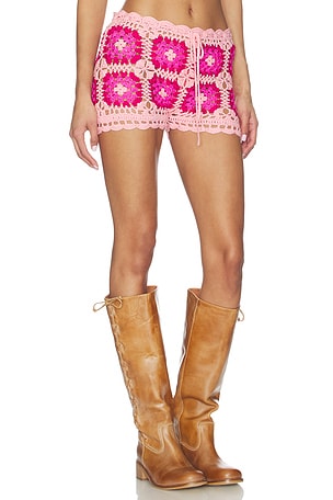 MORE TO COME Athena Crochet Short in Pink