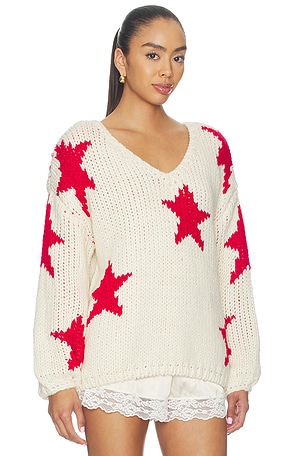 MORE TO COME Amyra V Neck Sweater in Ivory