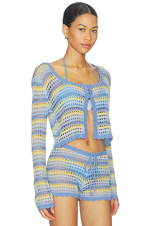 MORE TO COME Anele Crochet Top in Blue