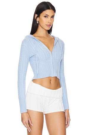 MORE TO COME Maren Zip Up Sweater in Baby Blue